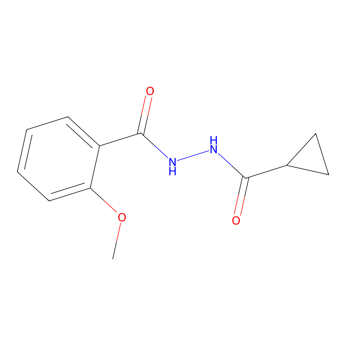 N'-(cyclopropylcarbonyl)-2-methoxybenzohydrazide molecular structure, CAS 712318-00-8
