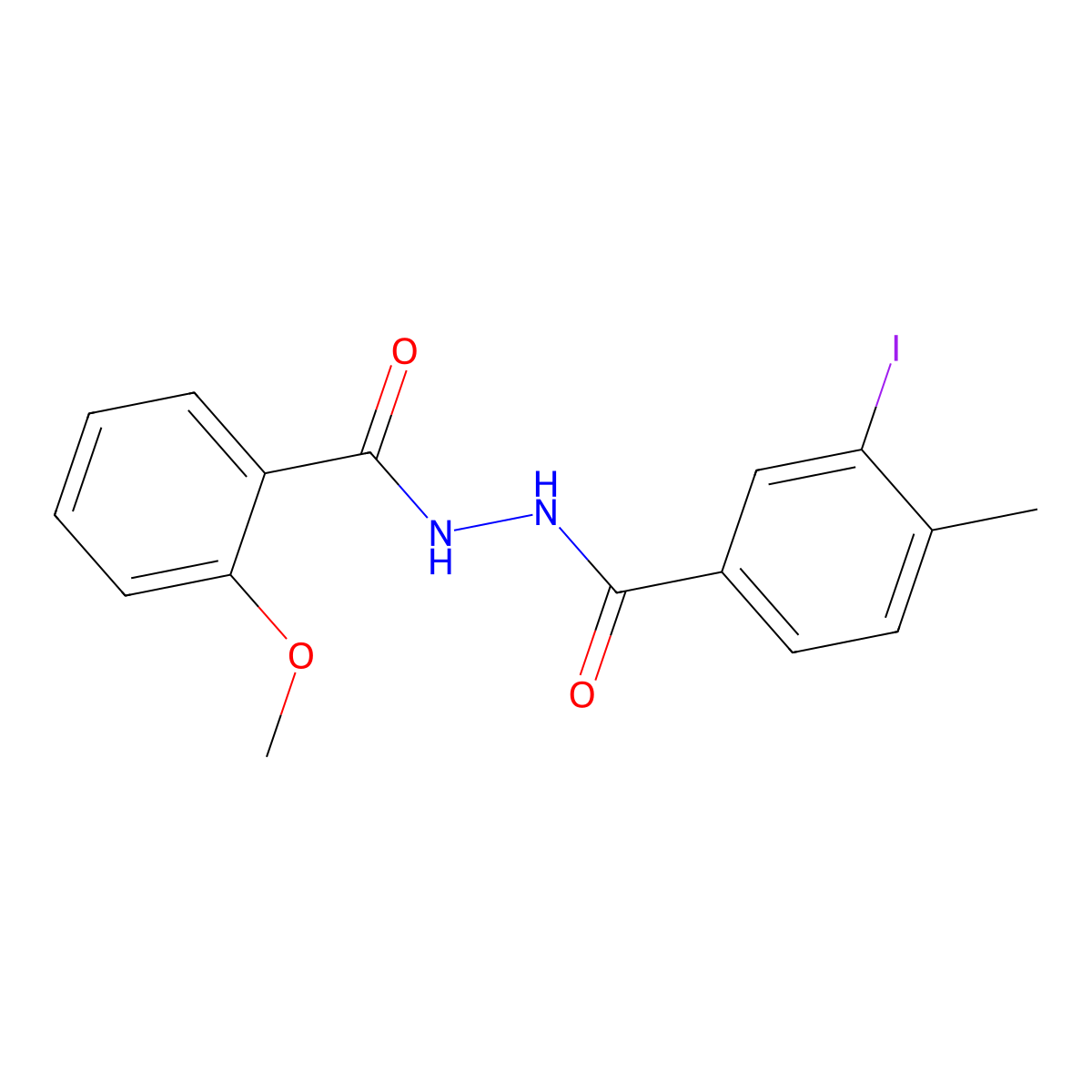 3-iodo-N'-(2-methoxybenzoyl)-4-methylbenzohydrazide molecular structure, CAS 712318-01-9