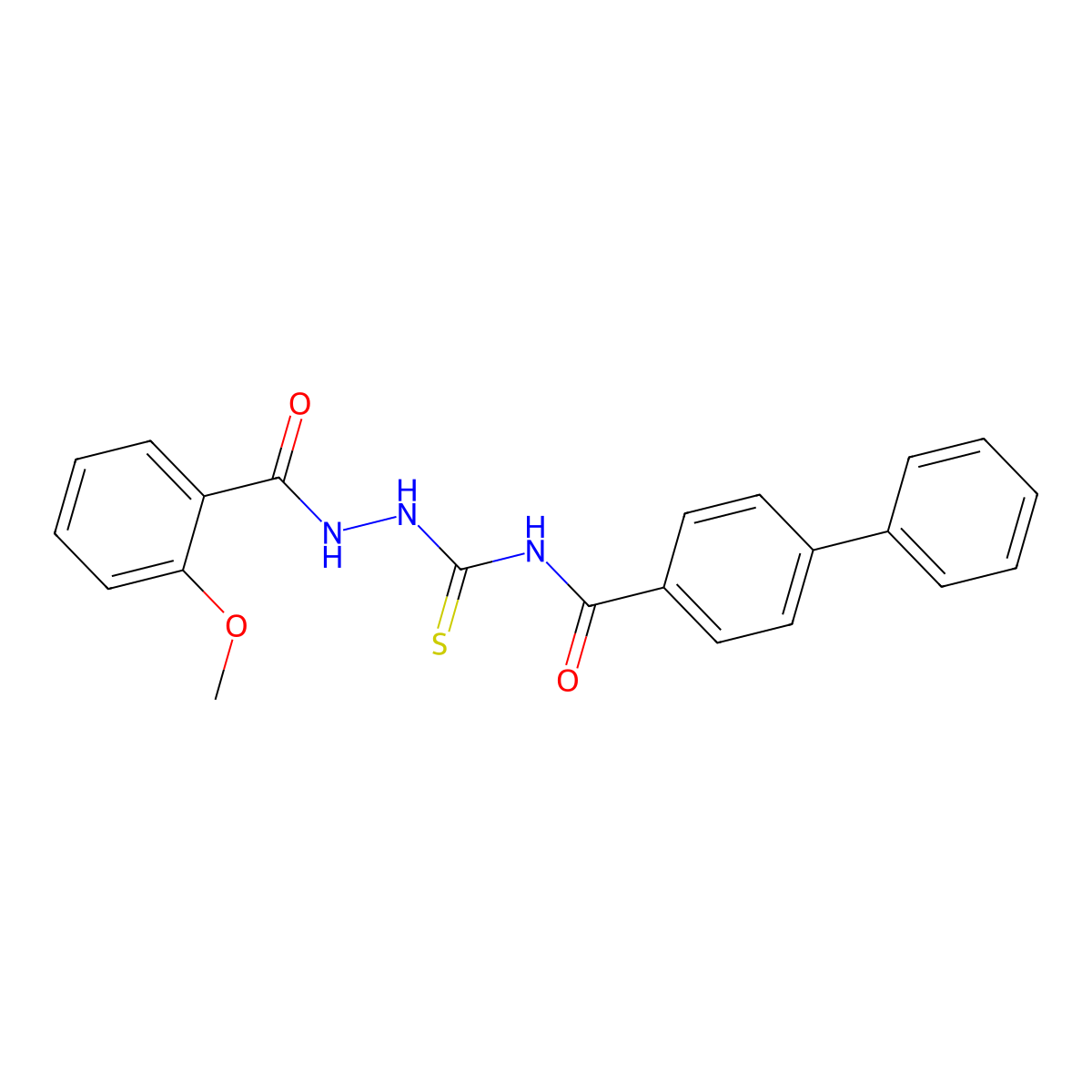 N-[[(2-methoxybenzoyl)amino]carbamothioyl]-4-phenylbenzamide molecular structure, CAS 712318-03-1