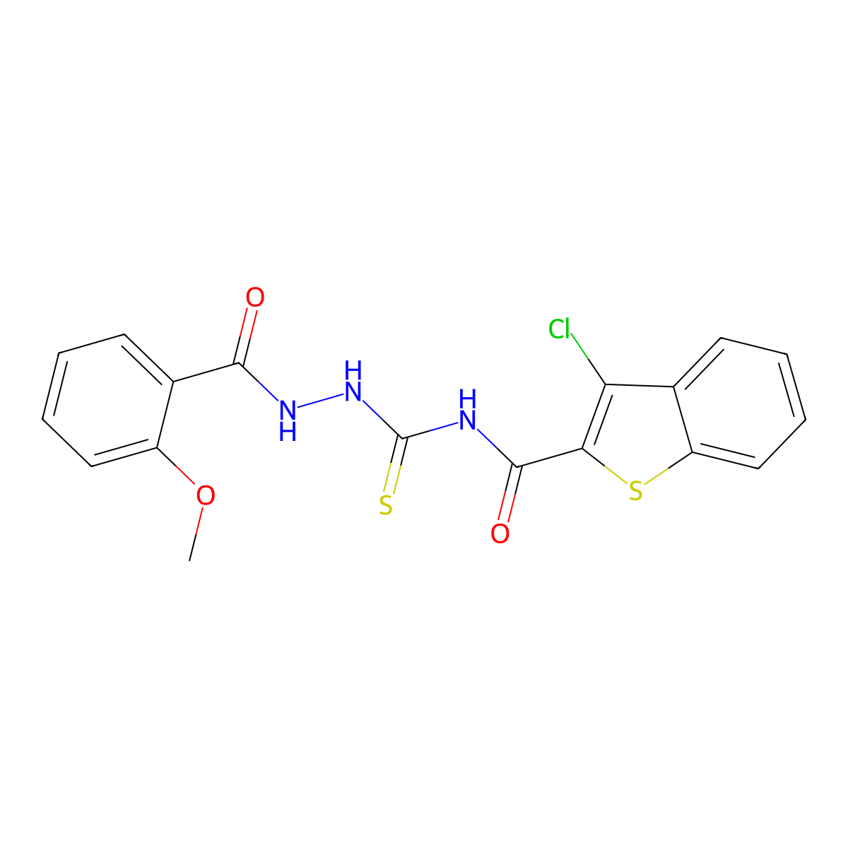3-chloro-N-[[(2-methoxybenzoyl)amino]carbamothioyl]-1-benzothiophene-2-carboxamide molecular structure, CAS 712318-07-5
