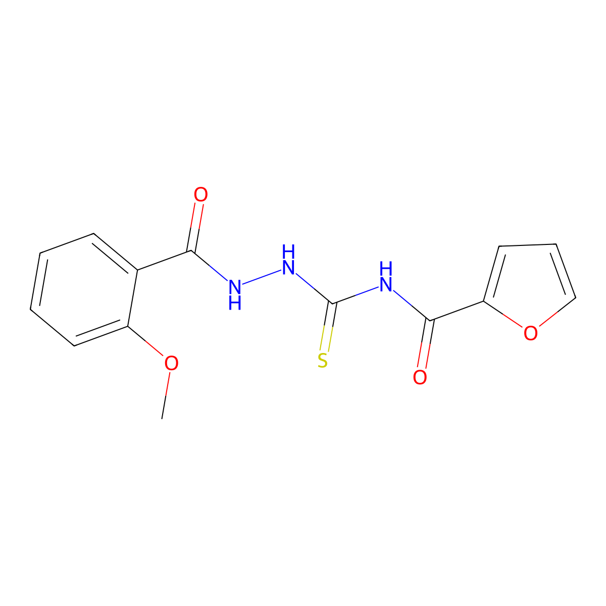 N-{[2-(2-methoxybenzoyl)hydrazino]carbonothioyl}-2-furamide molecular structure, CAS 712318-09-7
