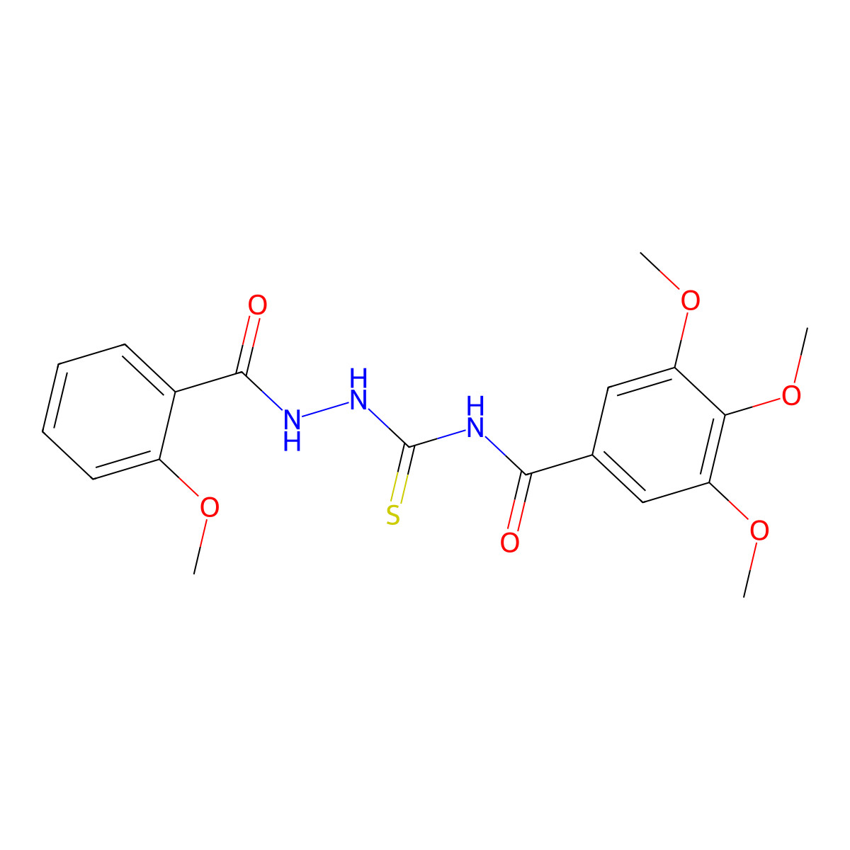 3,4,5-trimethoxy-N-[[(2-methoxybenzoyl)amino]carbamothioyl]benzamide molecular structure, CAS 712318-10-0