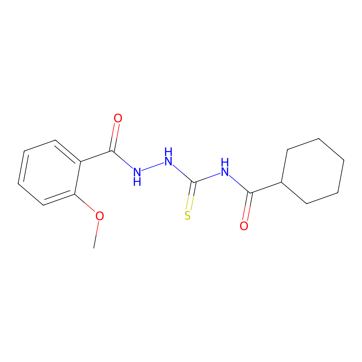 N-[[(2-methoxybenzoyl)amino]carbamothioyl]cyclohexanecarboxamide molecular structure, CAS 712318-11-1