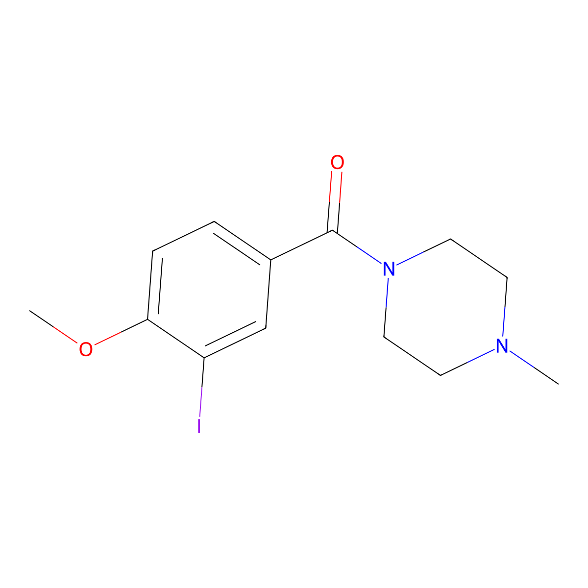 (3-Iodo-4-methoxyphenyl)-(4-methylpiperazin-1-yl)methanone molecular structure, CAS 712318-12-2