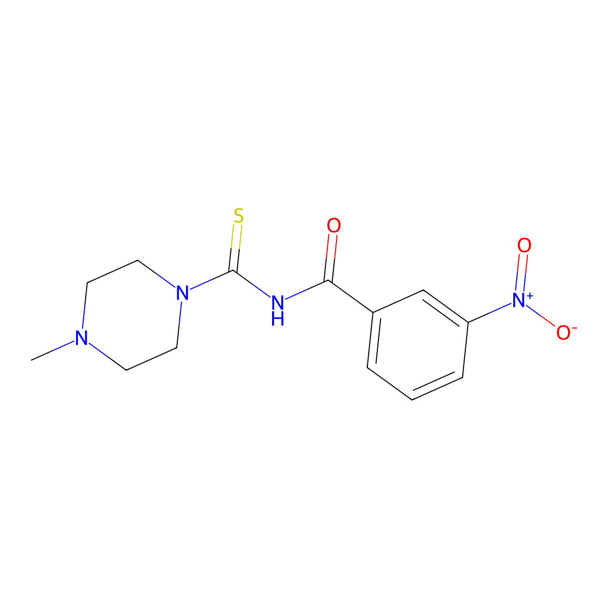 N-(4-methylpiperazine-1-carbothioyl)-3-nitrobenzamide molecular structure, CAS 712318-15-5