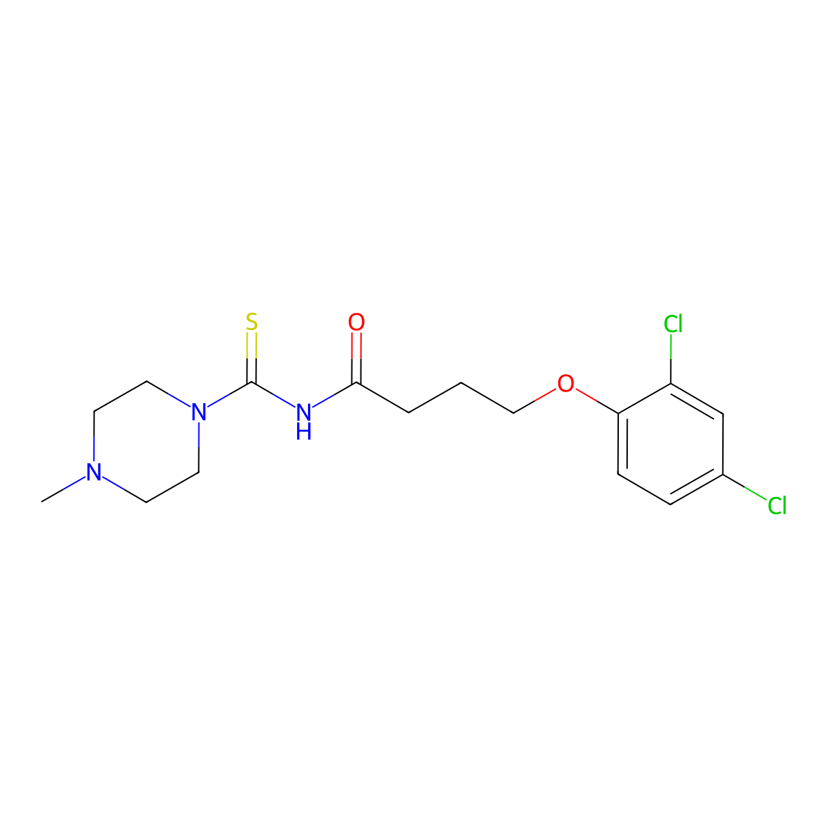 4-(2,4-dichlorophenoxy)-N-(4-methylpiperazine-1-carbothioyl)butanamide molecular structure, CAS 712318-18-8