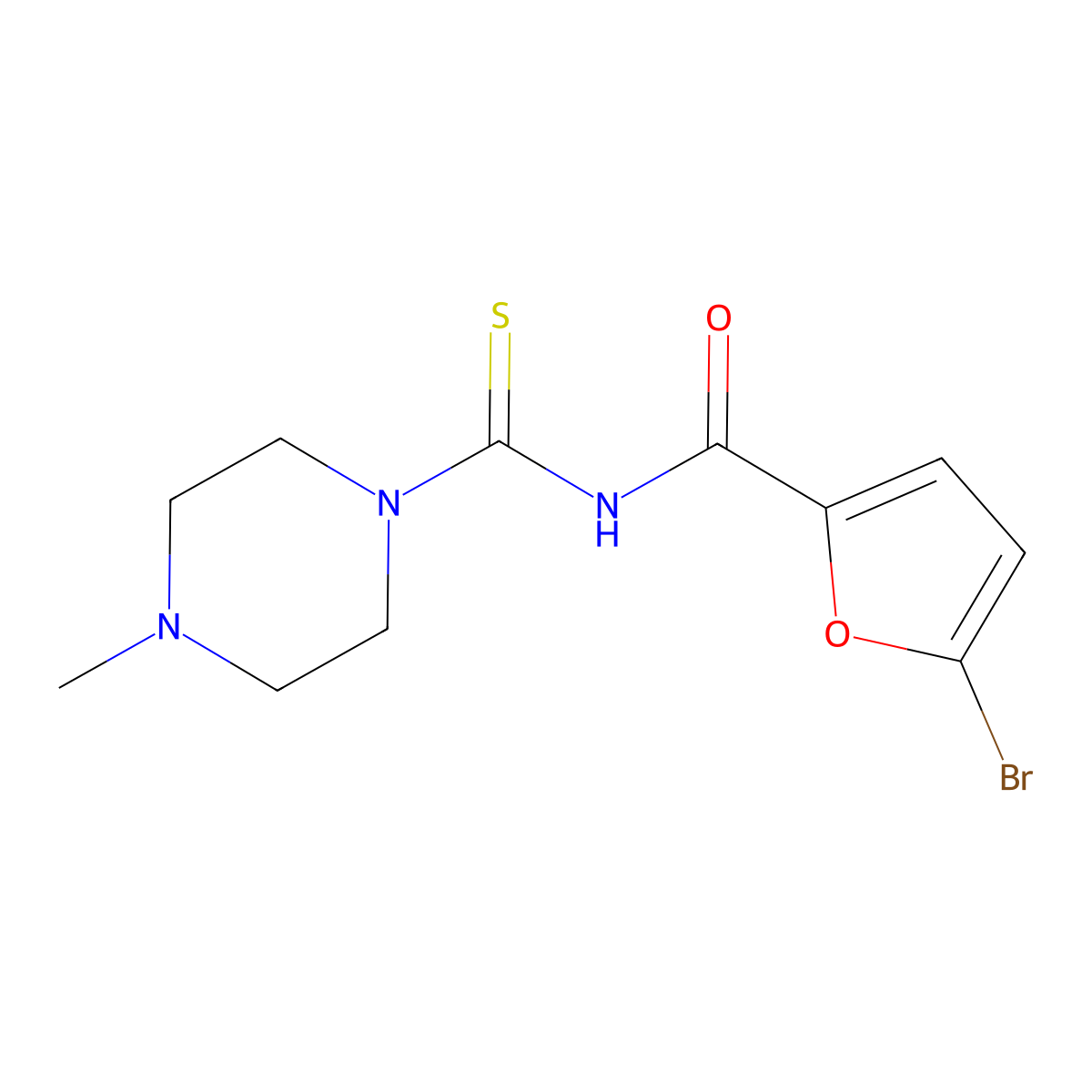 5-bromo-N-(4-methylpiperazine-1-carbothioyl)furan-2-carboxamide molecular structure, CAS 712318-20-2