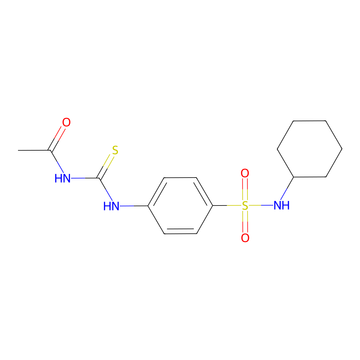 N-[[4-(cyclohexylsulfamoyl)phenyl]carbamothioyl]acetamide molecular structure, CAS 712318-23-5