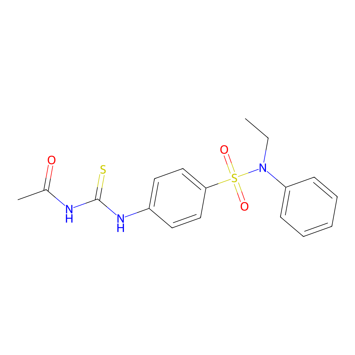 N-[[4-[ethyl(phenyl)sulfamoyl]phenyl]carbamothioyl]acetamide molecular structure, CAS 712318-24-6