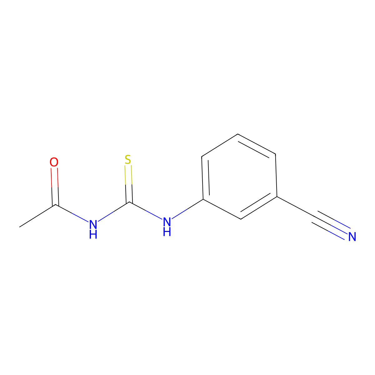 N-[(3-cyanophenyl)carbamothioyl]acetamide molecular structure, CAS 712318-29-1