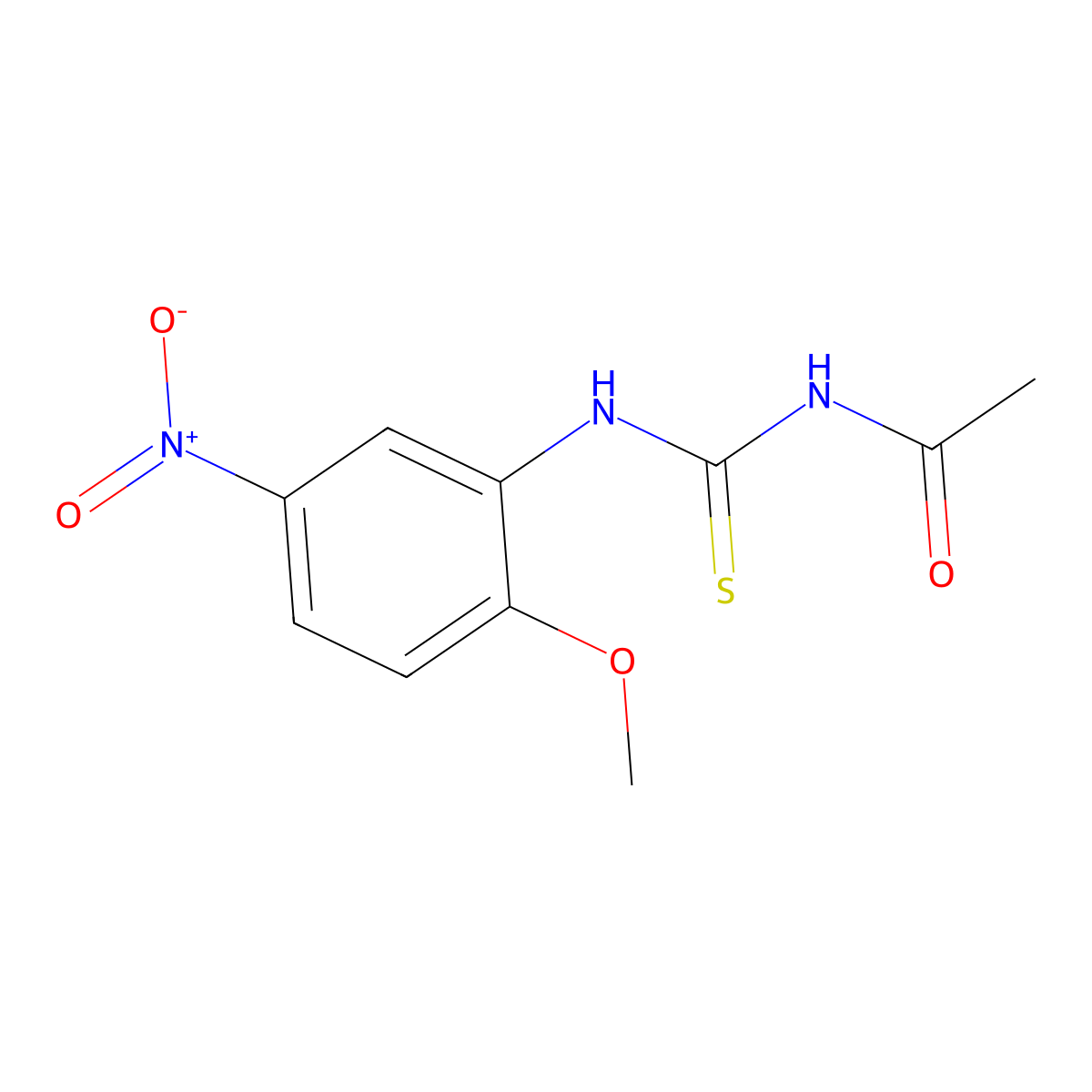 N-[(2-methoxy-5-nitrophenyl)carbamothioyl]acetamide molecular structure, CAS 712318-30-4