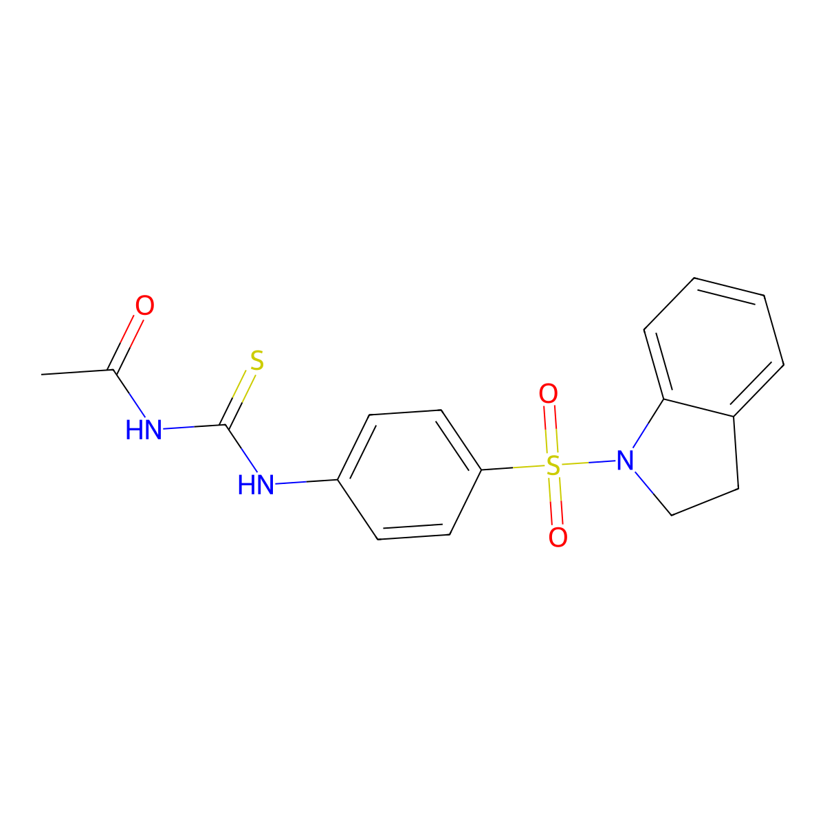 N-[[4-(2,3-dihydroindol-1-ylsulfonyl)phenyl]carbamothioyl]acetamide molecular structure, CAS 712318-34-8