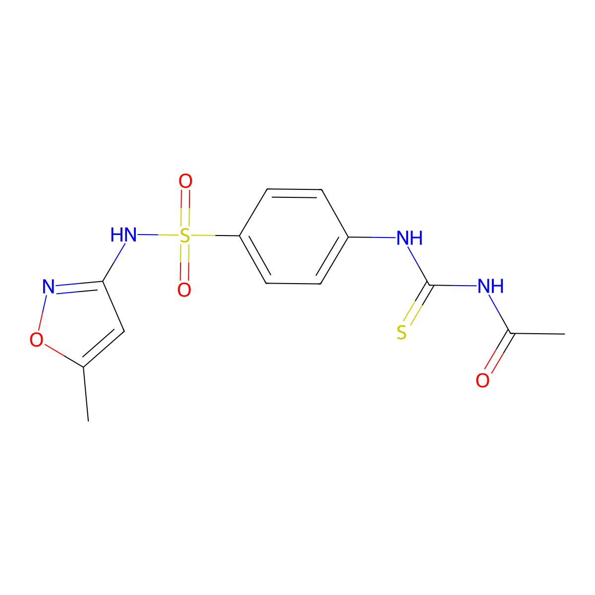 N-[[4-[(5-methyl-1,2-oxazol-3-yl)sulfamoyl]phenyl]carbamothioyl]acetamide molecular structure, CAS 712318-37-1