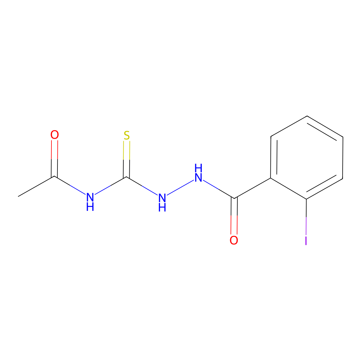 N-[[(2-iodobenzoyl)amino]carbamothioyl]acetamide molecular structure, CAS 712318-39-3