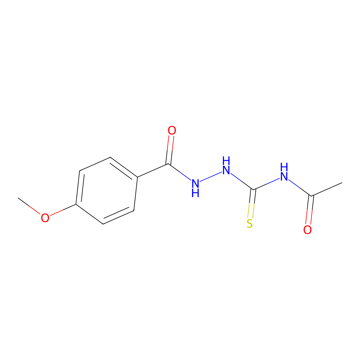 N-[[(4-methoxybenzoyl)amino]carbamothioyl]acetamide molecular structure, CAS 712318-42-8