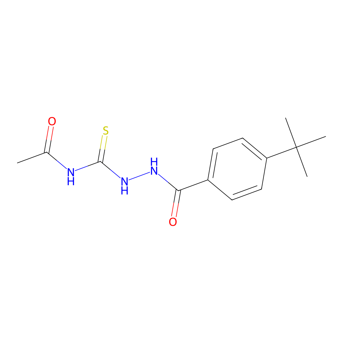 N-[[(4-tert-butylbenzoyl)amino]carbamothioyl]acetamide molecular structure, CAS 712318-45-1