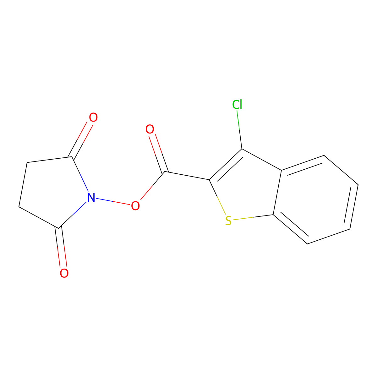 1-{[(3-Chloro-1-benzothiophen-2-yl)carbonyl]oxy}pyrrolidine-2,5-dione molecular structure, CAS 712318-46-2