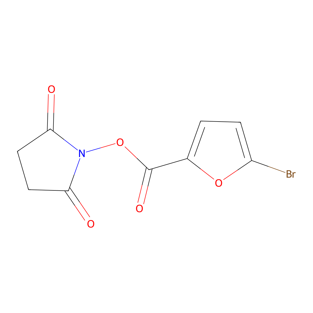 2,5-Dioxoazolidinyl 5-bromofuran-2-carboxylate molecular structure, CAS 712318-48-4