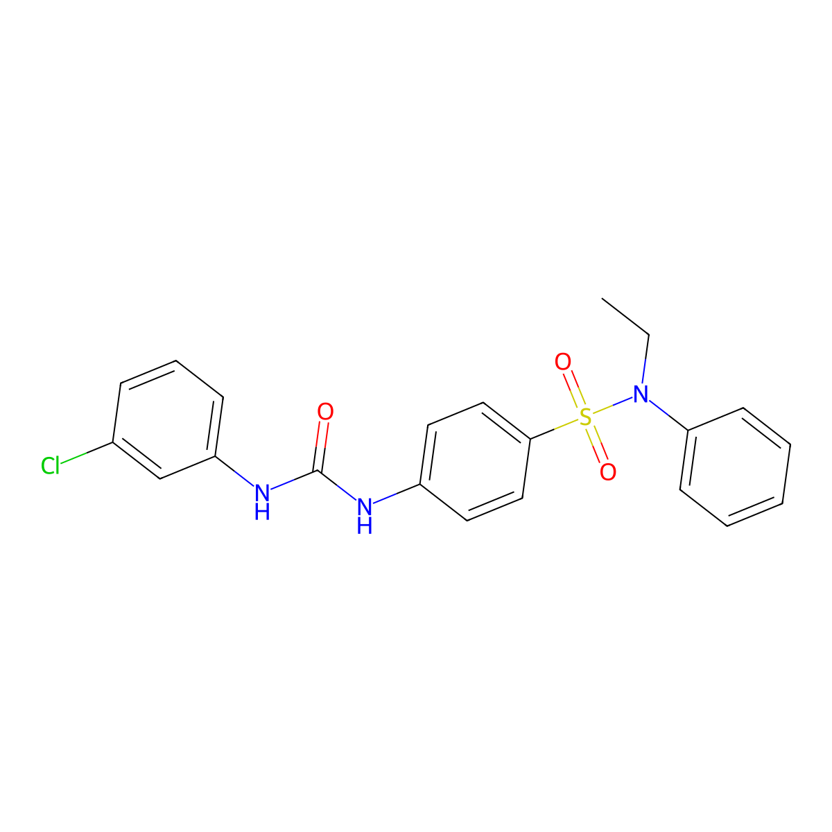 1-(3-Chlorophenyl)-3-[4-[ethyl(phenyl)sulfamoyl]phenyl]urea molecular structure, CAS 712318-50-8