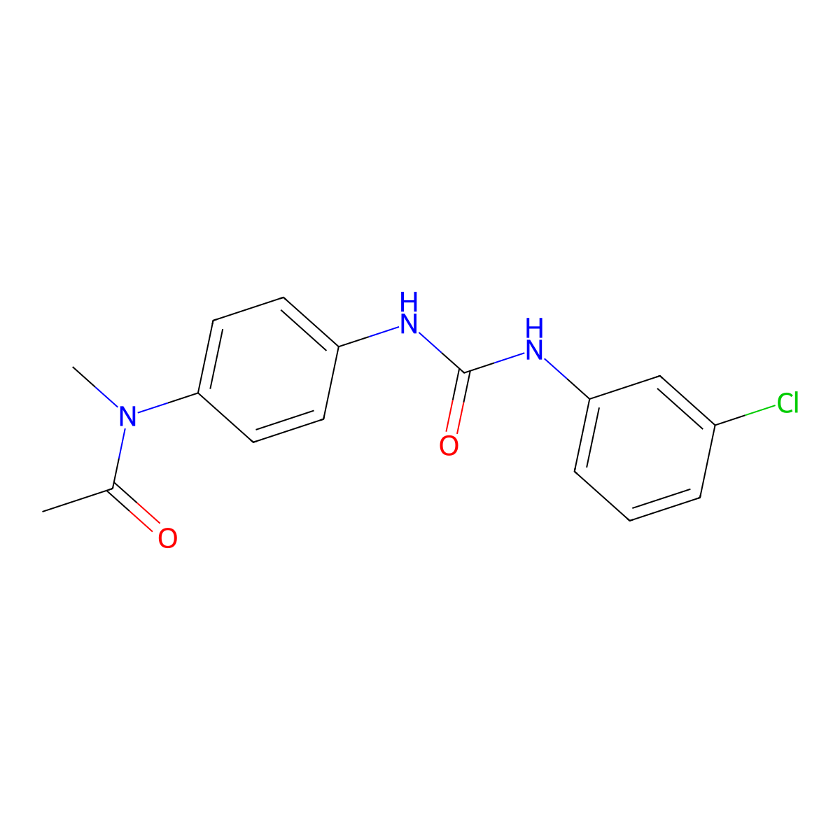 N-[4-[(3-chlorophenyl)carbamoylamino]phenyl]-N-methylacetamide molecular structure, CAS 712318-53-1