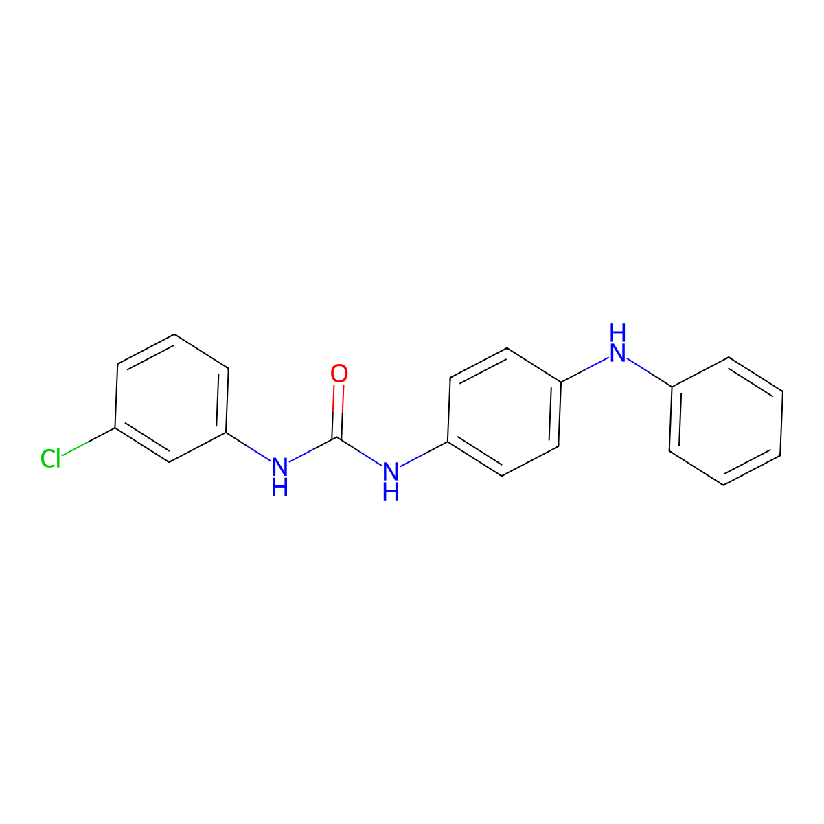N-(4-anilinophenyl)-N'-(3-chlorophenyl)urea molecular structure, CAS 712318-54-2