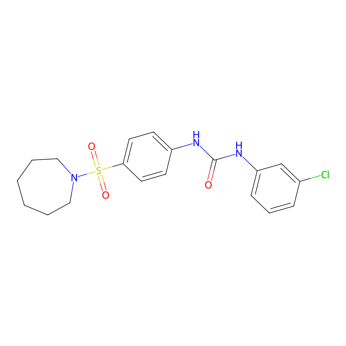 N-[4-(1-azepanylsulfonyl)phenyl]-N'-(3-chlorophenyl)urea molecular structure, CAS 712318-56-4