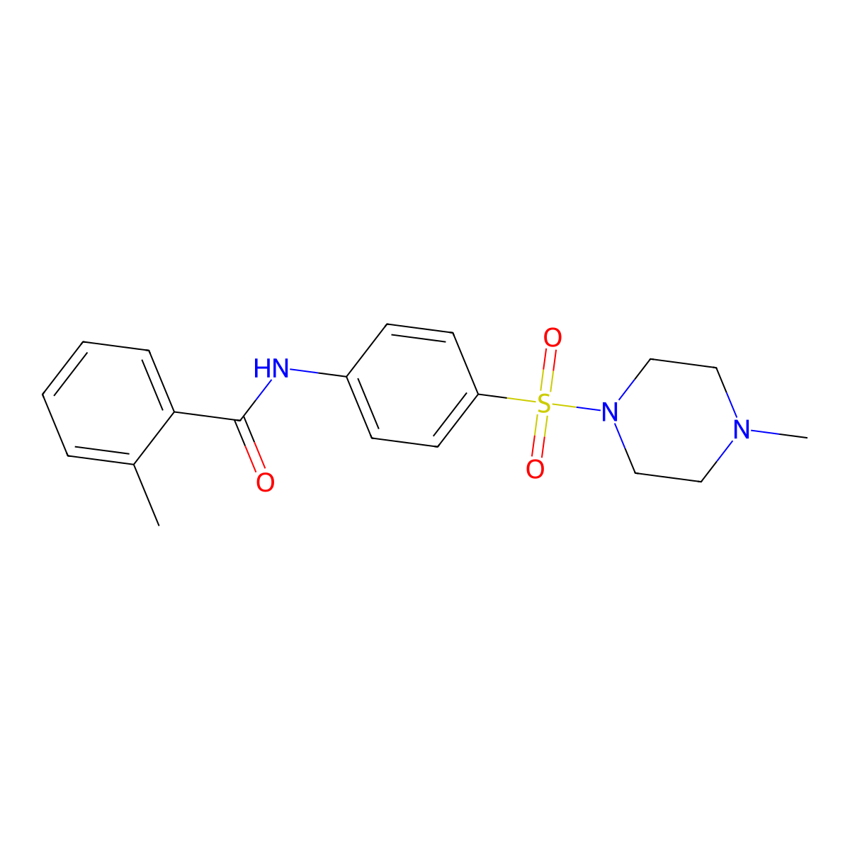 2-methyl-N-{4-[(4-methyl-1-piperazinyl)sulfonyl]phenyl}benzamide molecular structure, CAS 712318-71-3