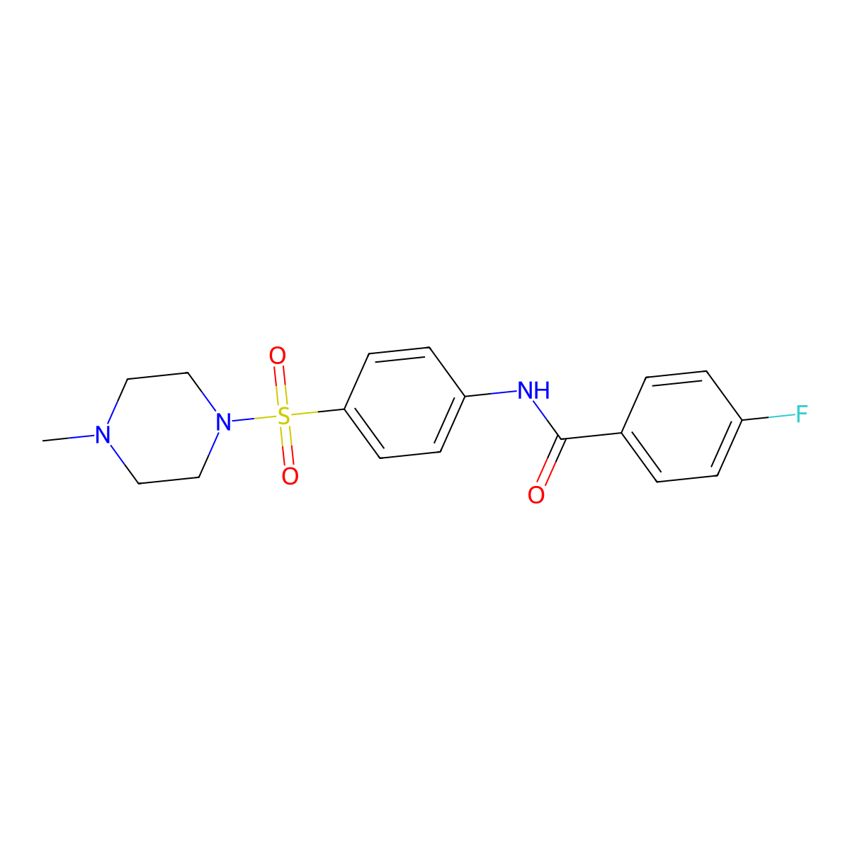 4-fluoro-N-{4-[(4-methyl-1-piperazinyl)sulfonyl]phenyl}benzamide molecular structure, CAS 712318-72-4