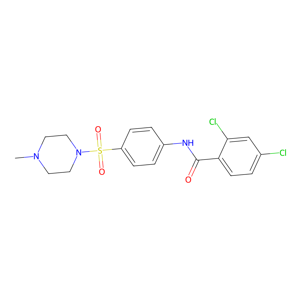 2,4-dichloro-N-{4-[(4-methyl-1-piperazinyl)sulfonyl]phenyl}benzamide molecular structure, CAS 712318-73-5