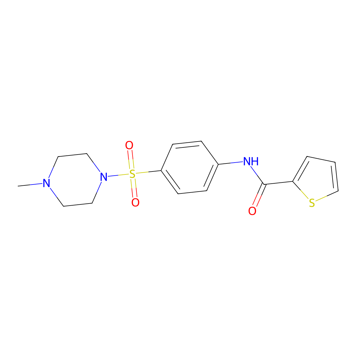 N-{4-[(4-methyl-1-piperazinyl)sulfonyl]phenyl}-2-thiophenecarboxamide molecular structure, CAS 712318-74-6