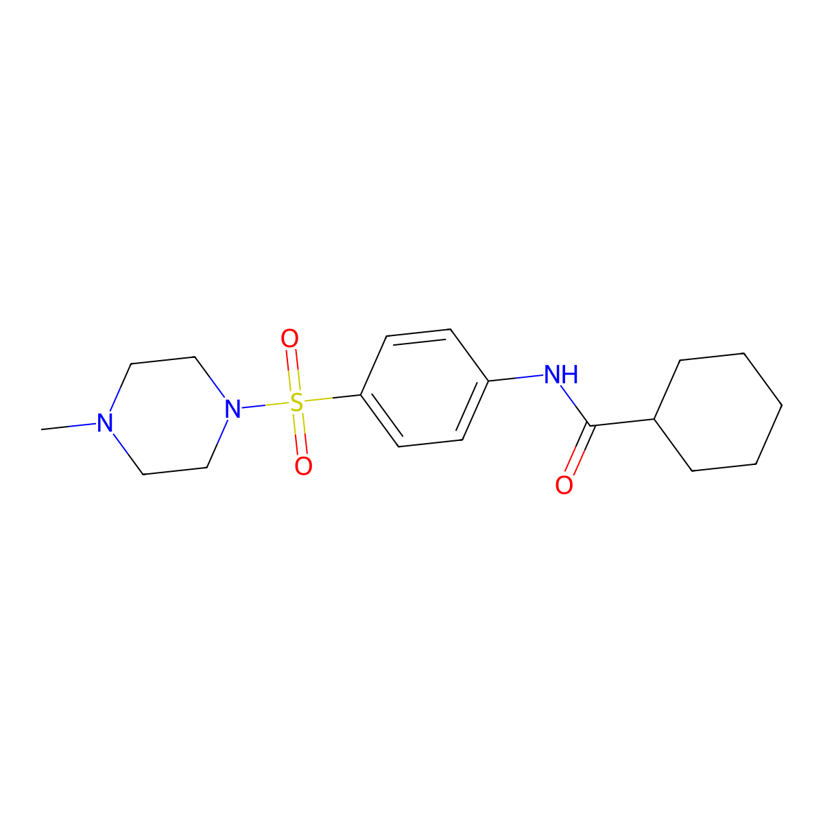 N-{4-[(4-methyl-1-piperazinyl)sulfonyl]phenyl}cyclohexanecarboxamide molecular structure, CAS 712318-77-9