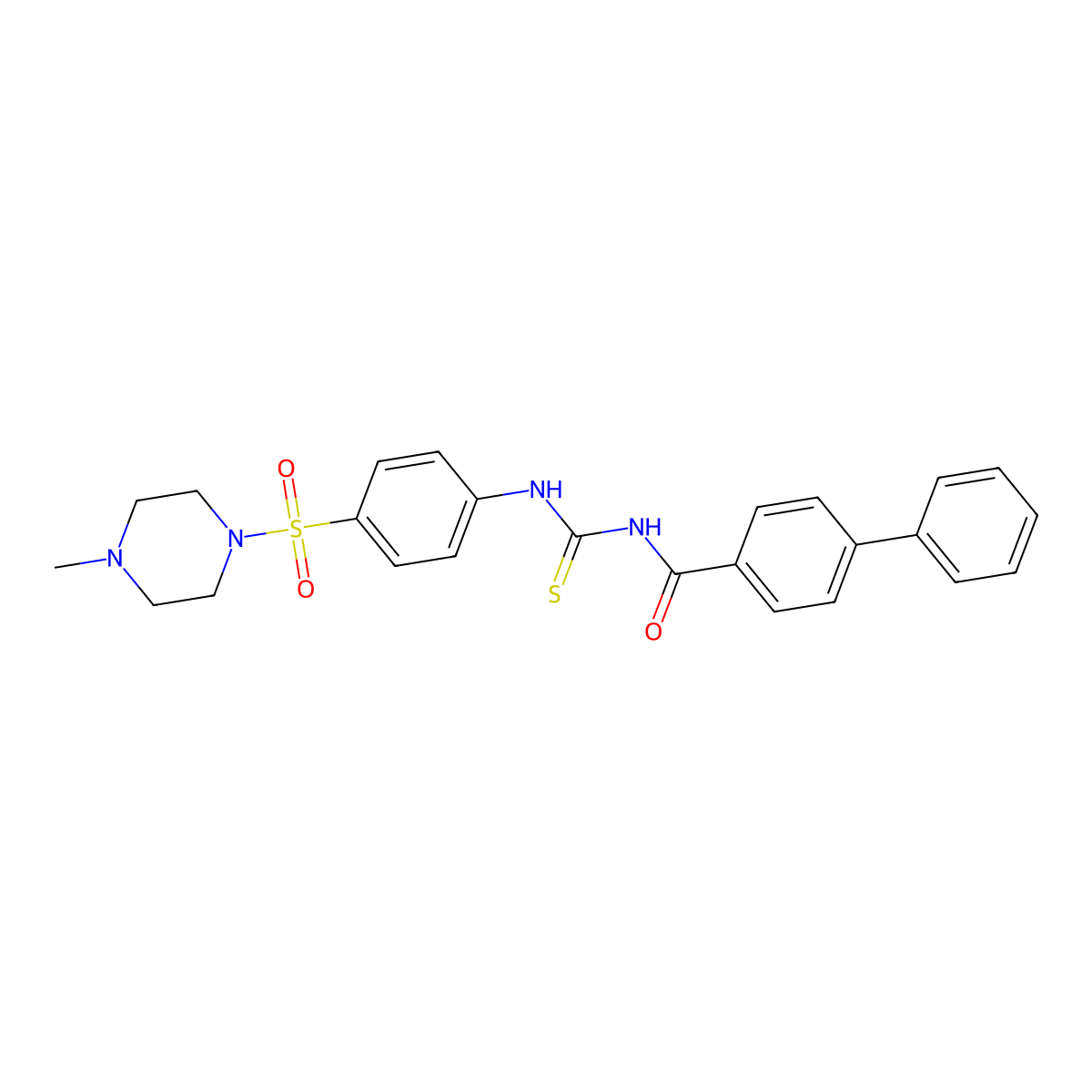 N-[[4-(4-methylpiperazin-1-yl)sulfonylphenyl]carbamothioyl]-4-phenylbenzamide molecular structure, CAS 712318-78-0