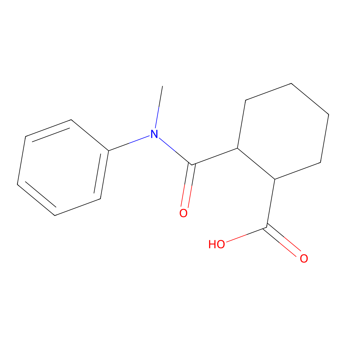 2-[(Methylanilino)carbonyl]cyclohexanecarboxylic acid molecular structure, CAS 712318-86-0