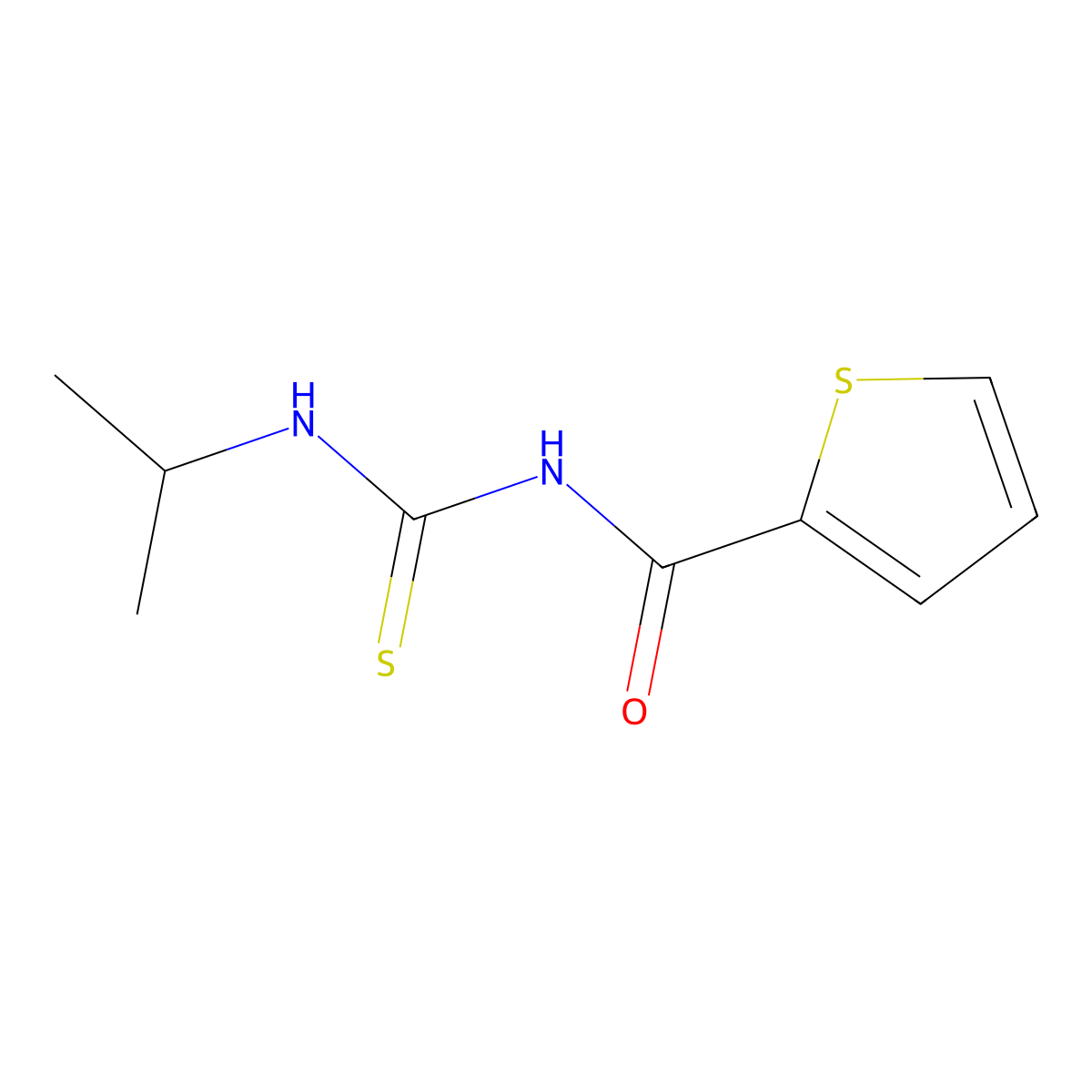 N-(propan-2-ylcarbamothioyl)thiophene-2-carboxamide molecular structure, CAS 712318-94-0
