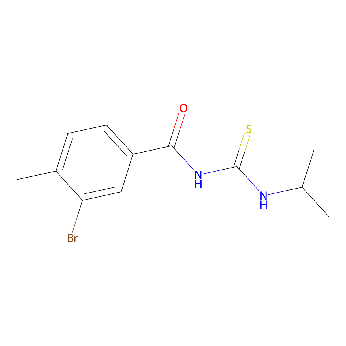 3-bromo-4-methyl-N-(propan-2-ylcarbamothioyl)benzamide molecular structure, CAS 712318-97-3