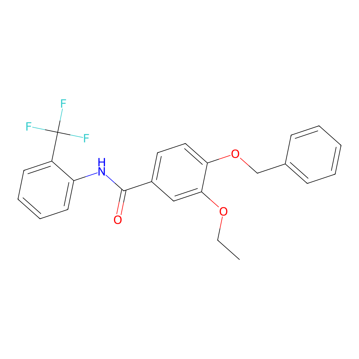 3-ethoxy-4-phenylmethoxy-N-[2-(trifluoromethyl)phenyl]benzamide molecular structure, CAS 712319-23-8