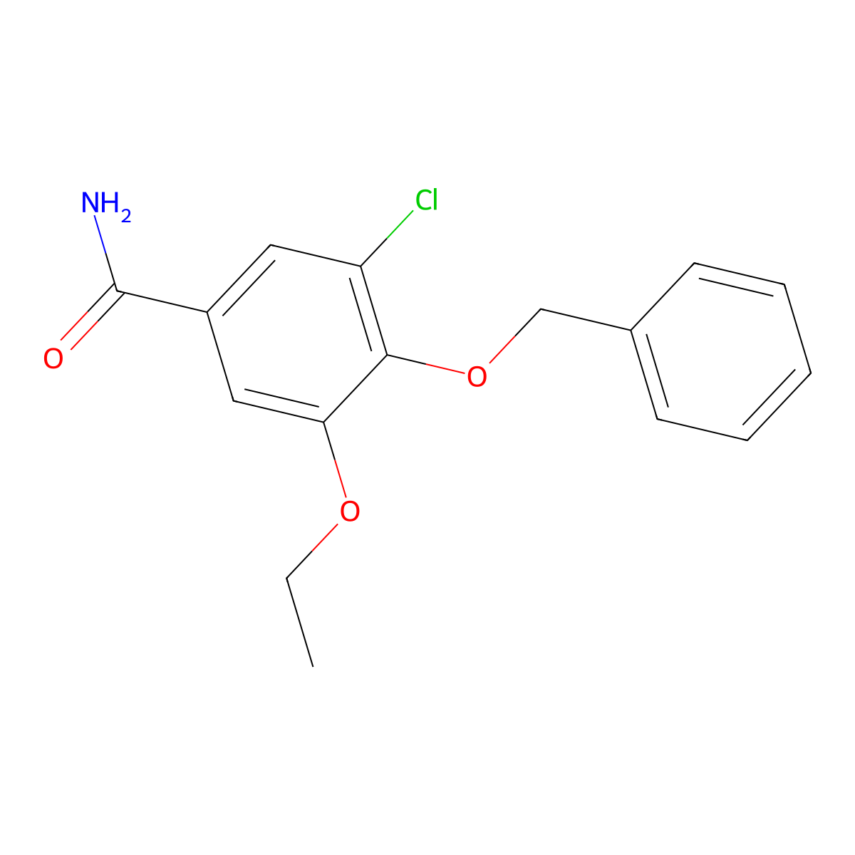 3-Chloro-5-ethoxy-4-phenylmethoxybenzamide molecular structure, CAS 712319-27-2