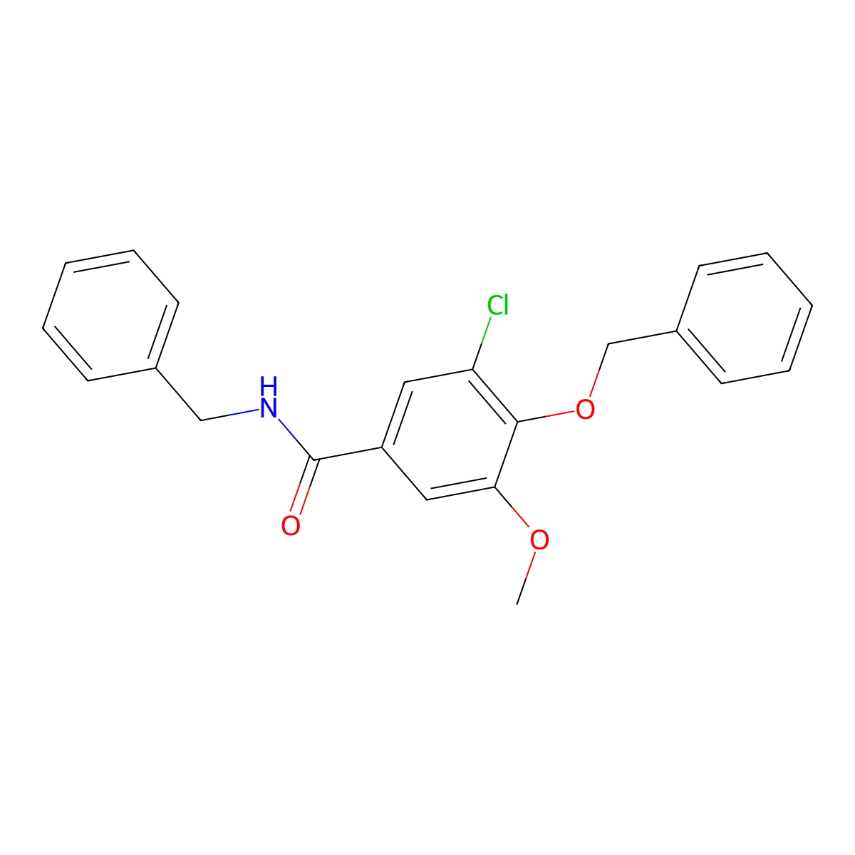 N-benzyl-4-(benzyloxy)-3-chloro-5-methoxybenzamide molecular structure, CAS 712319-29-4