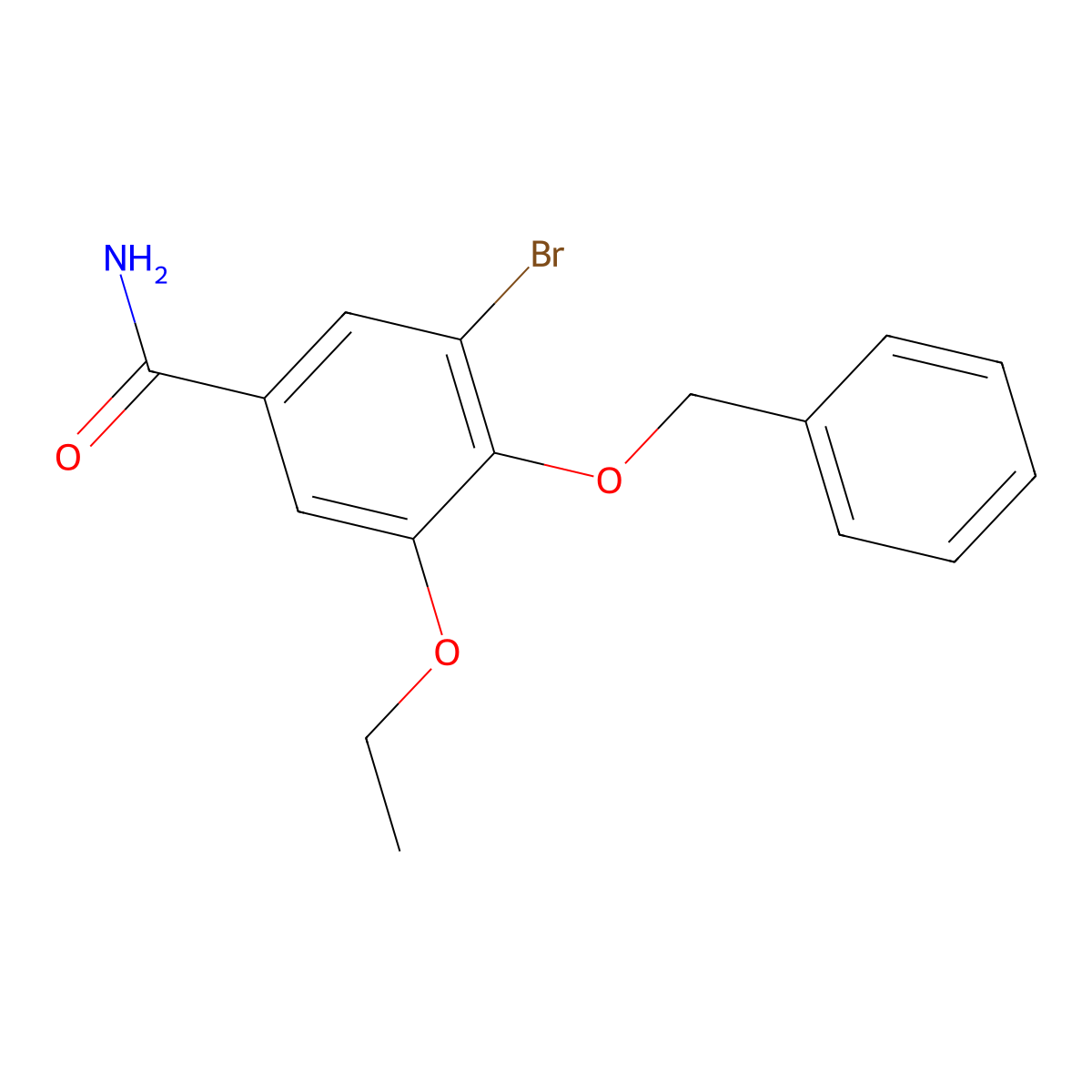 3-Bromo-5-ethoxy-4-phenylmethoxybenzamide molecular structure, CAS 712319-36-3