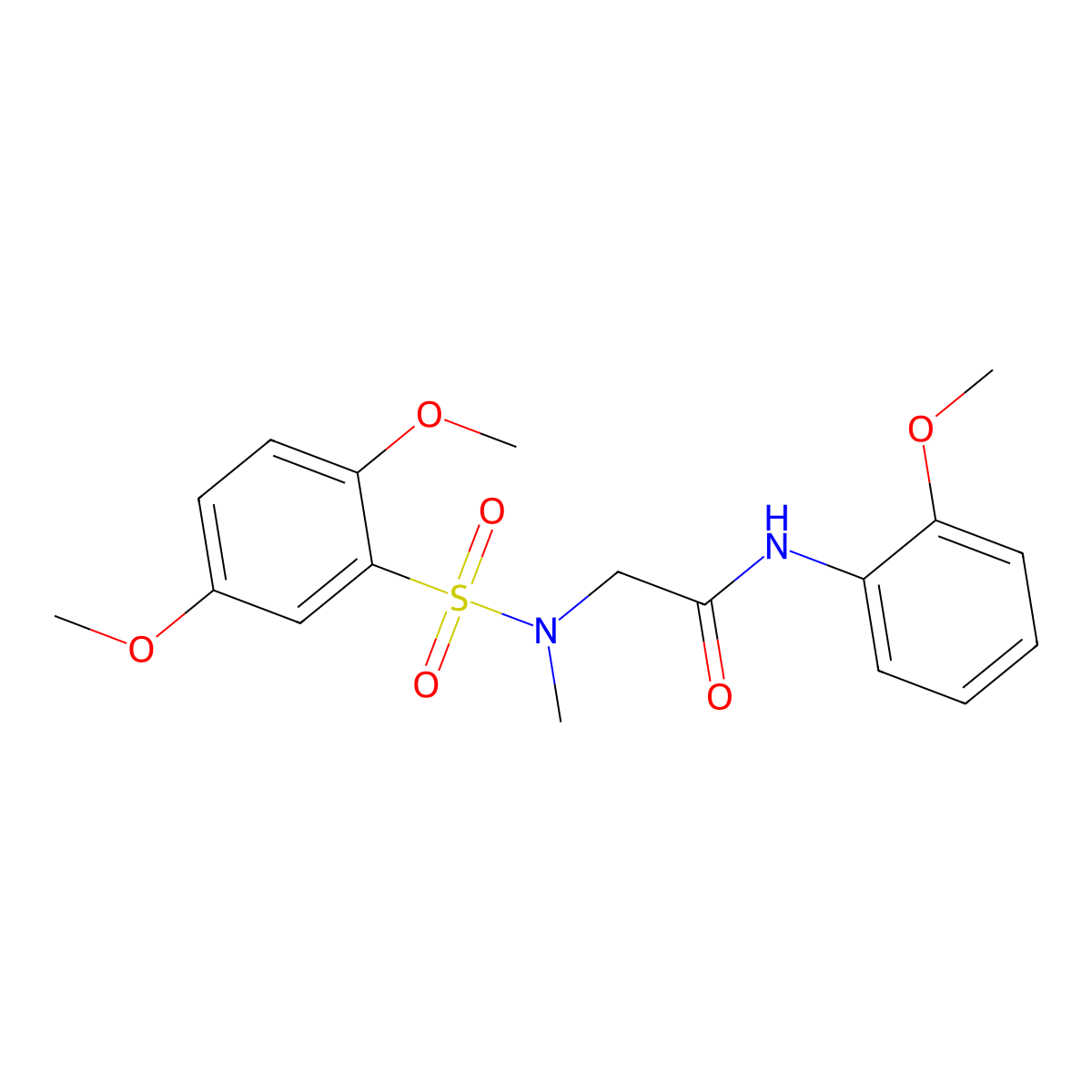 2-[(2,5-dimethoxyphenyl)sulfonyl-methylamino]-N-(2-methoxyphenyl)acetamide molecular structure, CAS 712319-56-7