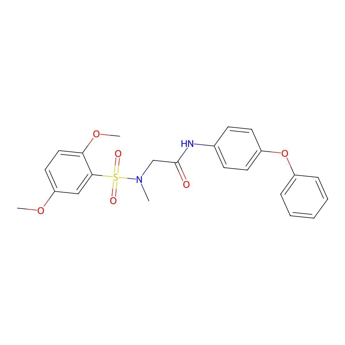 2-[(2,5-dimethoxyphenyl)sulfonyl-methylamino]-N-(4-phenoxyphenyl)acetamide molecular structure, CAS 712319-58-9