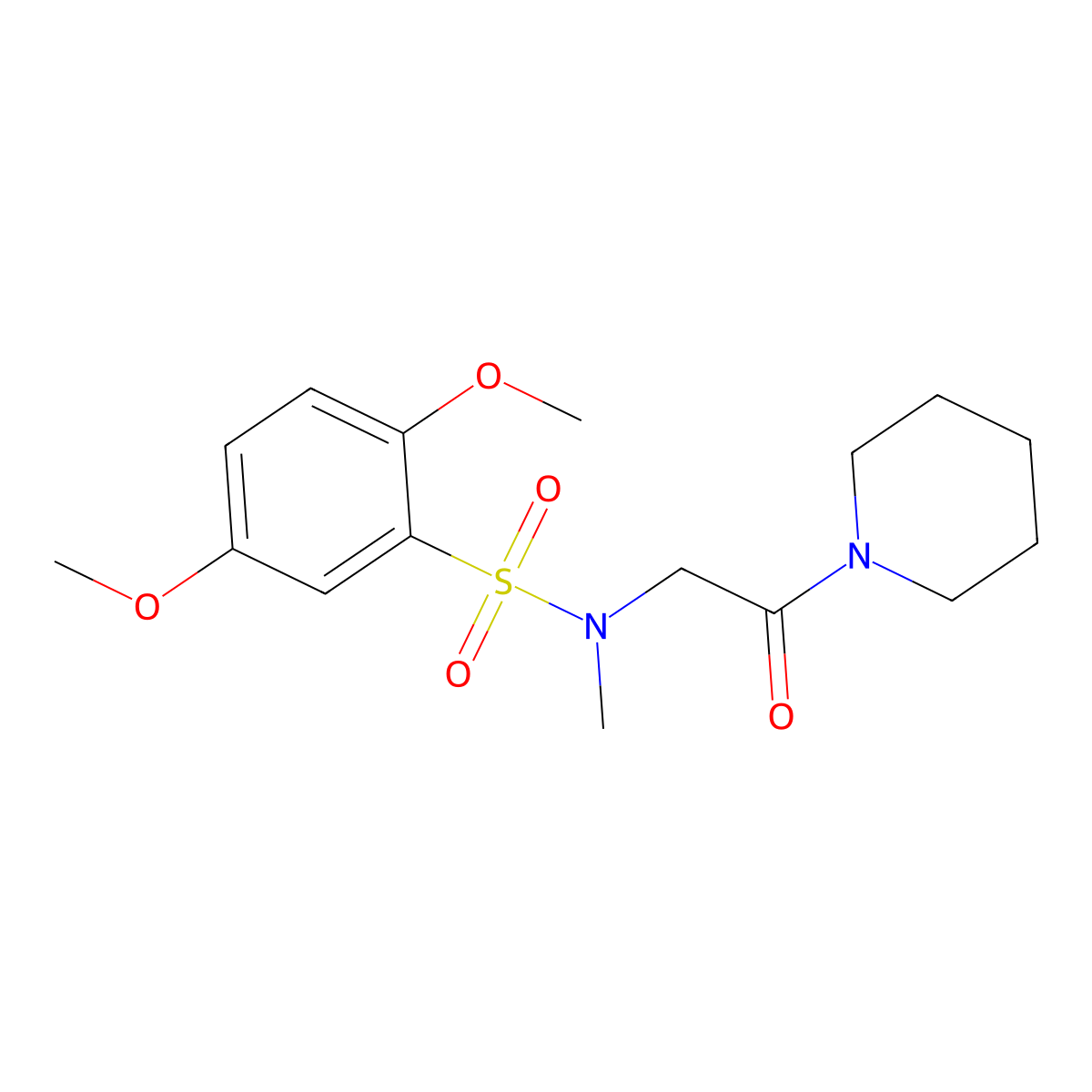 2,5-dimethoxy-N-methyl-N-(2-oxo-2-piperidin-1-ylethyl)benzenesulfonamide molecular structure, CAS 712319-62-5