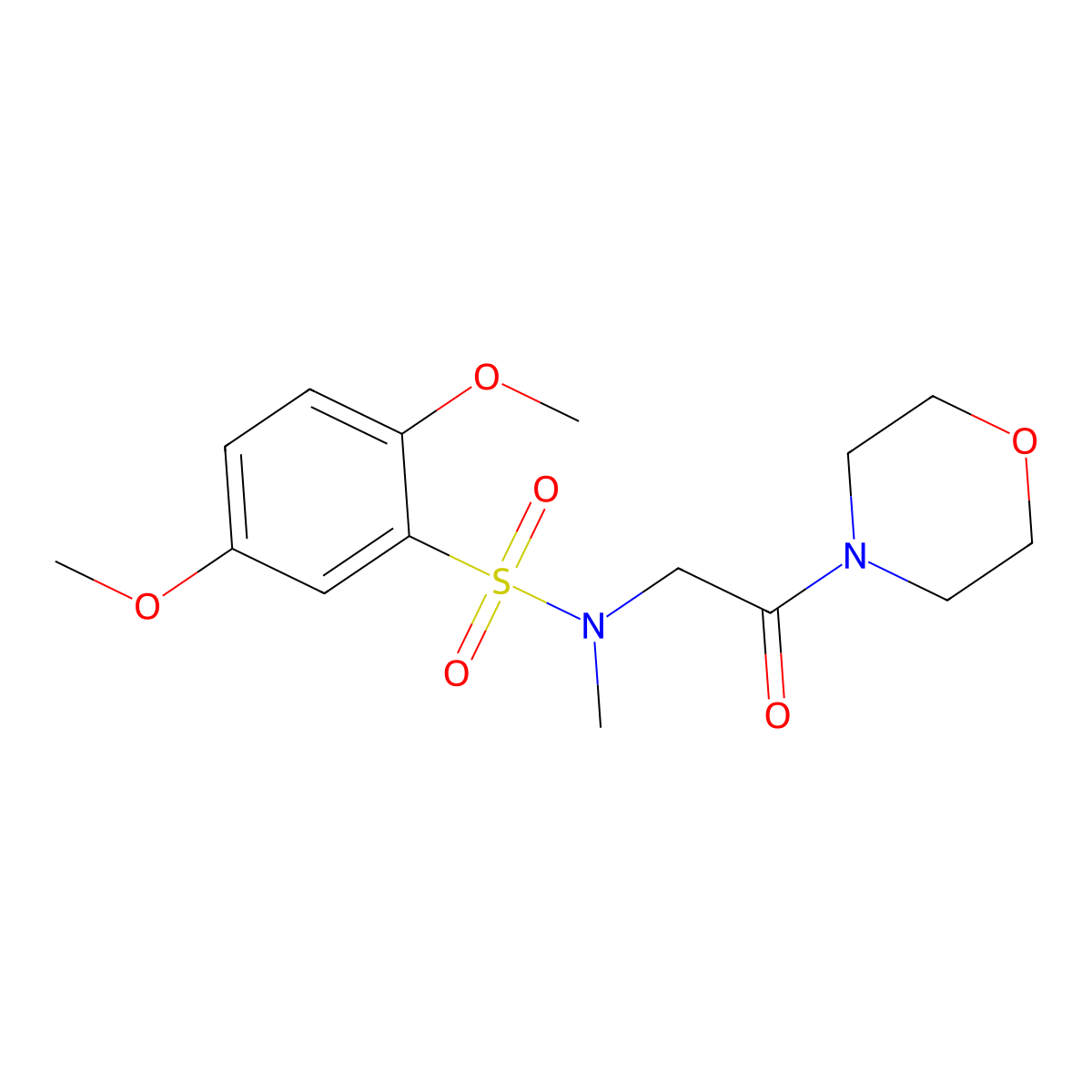 2,5-dimethoxy-N-methyl-N-(2-morpholin-4-yl-2-oxoethyl)benzenesulfonamide molecular structure, CAS 712319-63-6
