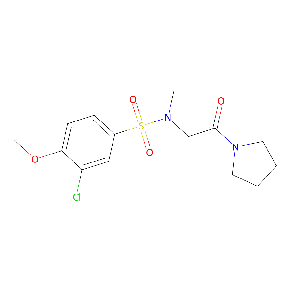 3-chloro-4-methoxy-N-methyl-N-(2-oxo-2-pyrrolidin-1-ylethyl)benzenesulfonamide molecular structure, CAS 712319-78-3