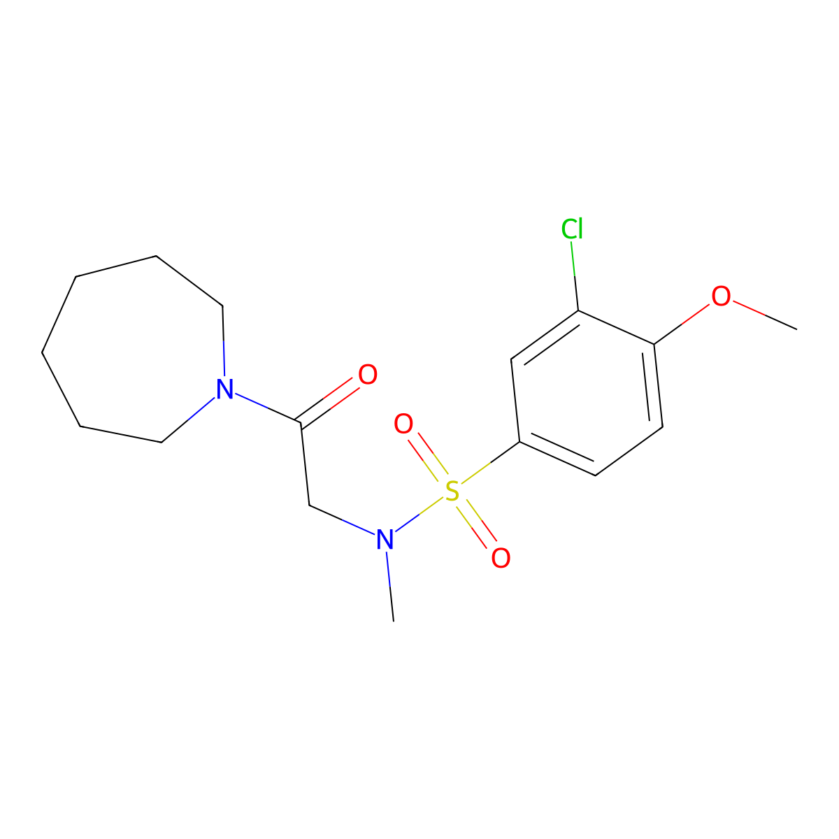 N-[2-(azepan-1-yl)-2-oxoethyl]-3-chloro-4-methoxy-N-methylbenzenesulfonamide molecular structure, CAS 712319-80-7