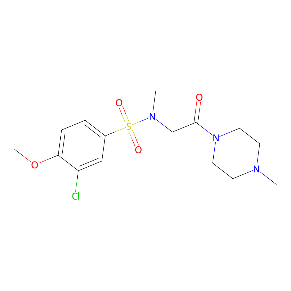 3-chloro-4-methoxy-N-methyl-N-[2-(4-methylpiperazin-1-yl)-2-oxoethyl]benzenesulfonamide molecular structure, CAS 712319-82-9