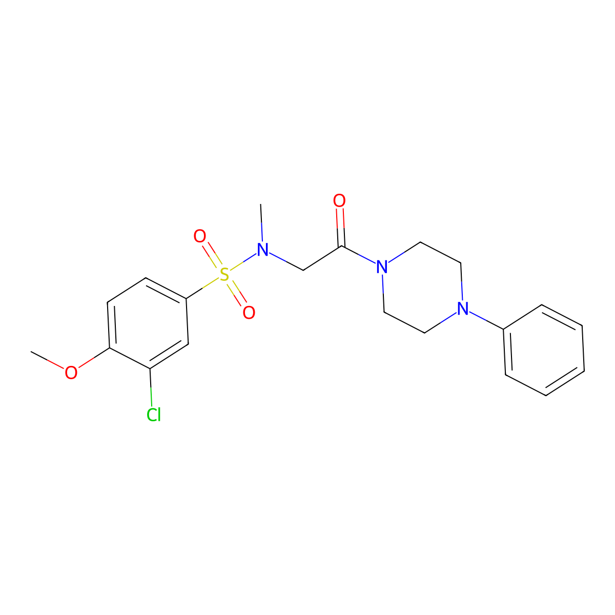 3-chloro-4-methoxy-N-methyl-N-[2-oxo-2-(4-phenylpiperazin-1-yl)ethyl]benzenesulfonamide molecular structure, CAS 712319-84-1