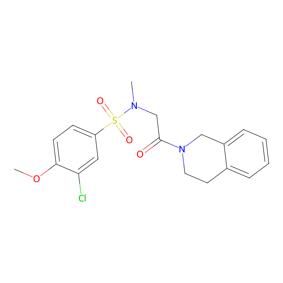 3-chloro-N-[2-(3,4-dihydro-1H-isoquinolin-2-yl)-2-oxoethyl]-4-methoxy-N-methylbenzenesulfonamide molecular structure, CAS 712319-86-3