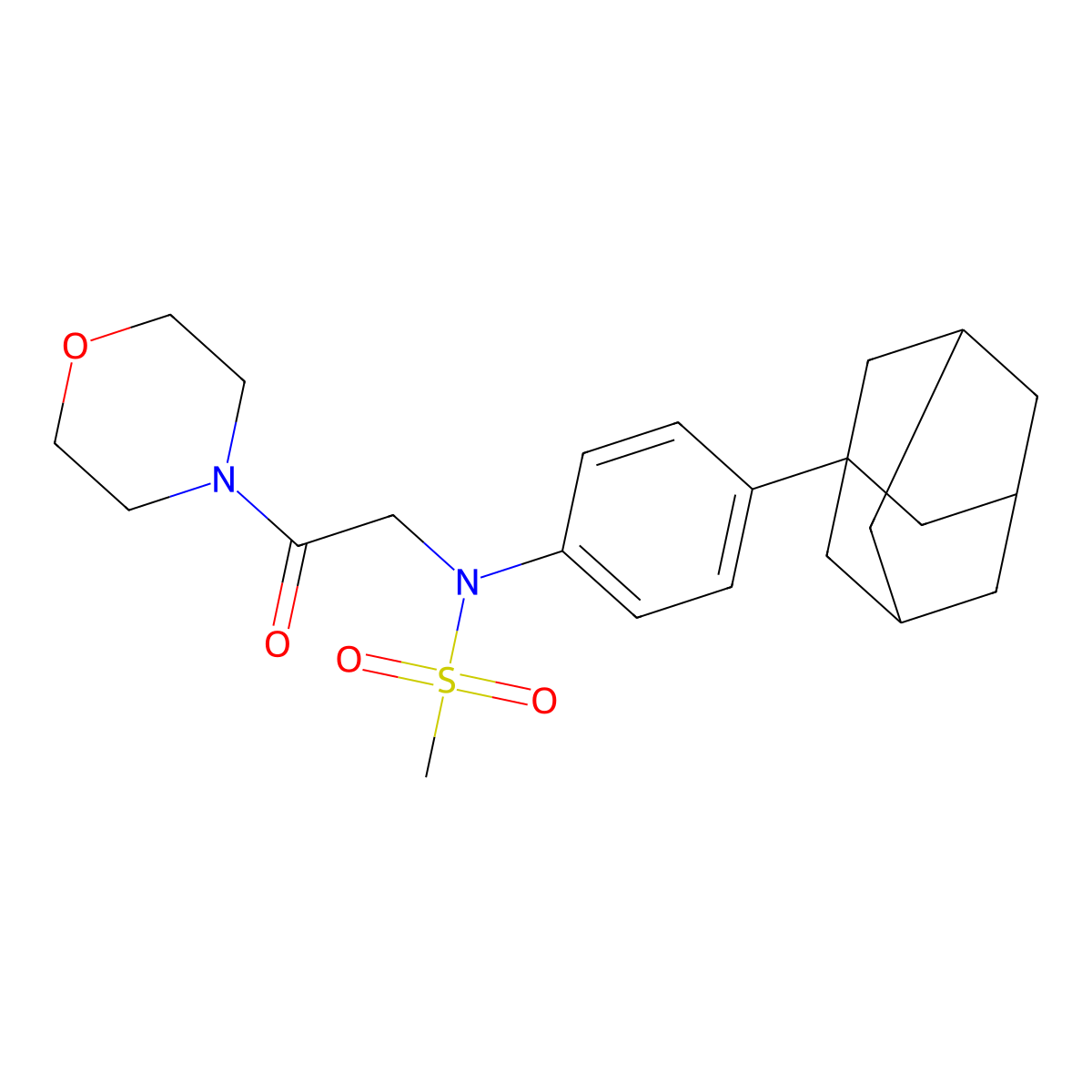 N-[4-(1-adamantyl)phenyl]-N-(2-morpholin-4-yl-2-oxoethyl)methanesulfonamide molecular structure, CAS 712319-90-9