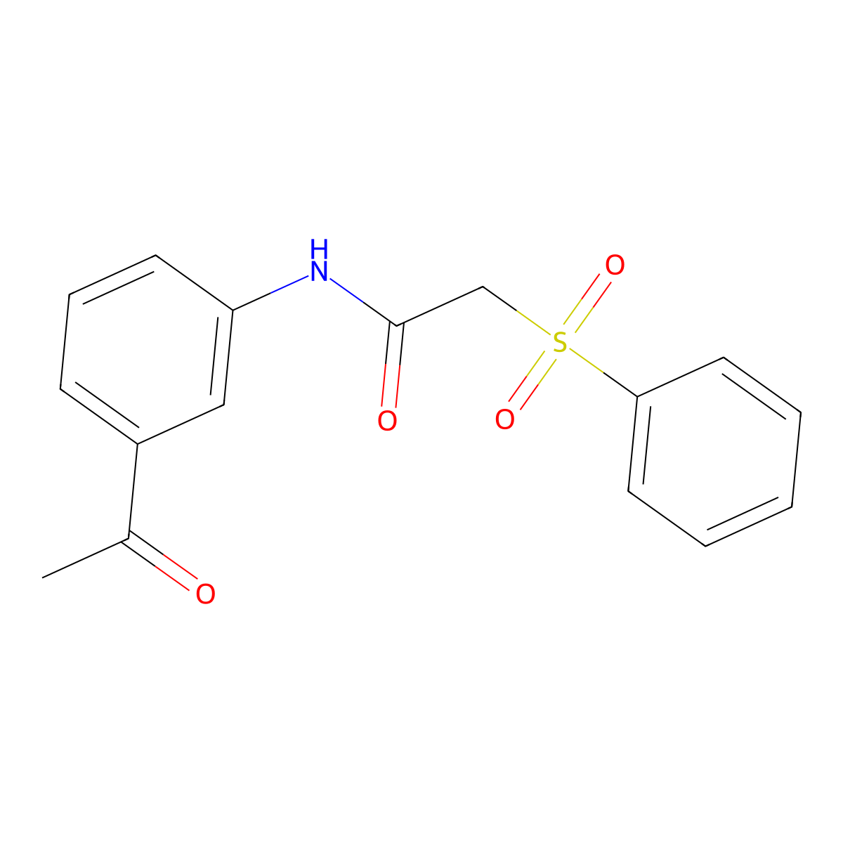 N-(3-acetylphenyl)-2-(phenylsulfonyl)acetamide molecular structure, CAS 712320-02-0